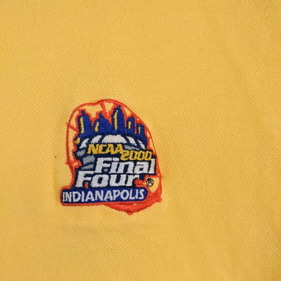 NCAA Men's 2000 Final Four Indianapolis Polo Shirt Yellow Medium Vintage Logo - Picture 4 of 15